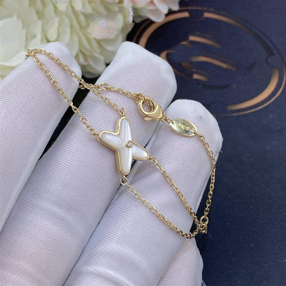 [Glimmer]JEUX BRACELET WHITE MOP GOLD 1 DIAMOND