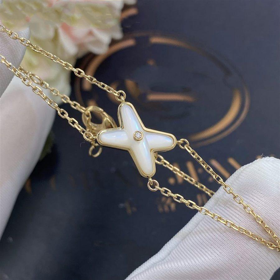 [Glimmer]JEUX BRACELET WHITE MOP GOLD 1 DIAMOND