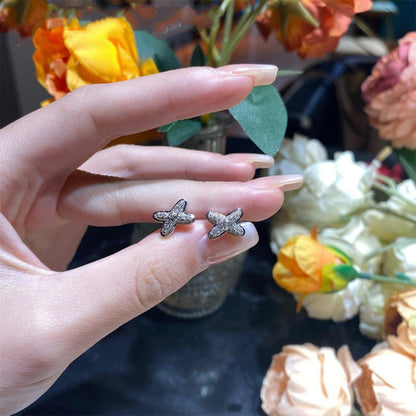 [Glimmer]JEUX DE SILVER DIAMOND EARRINGS