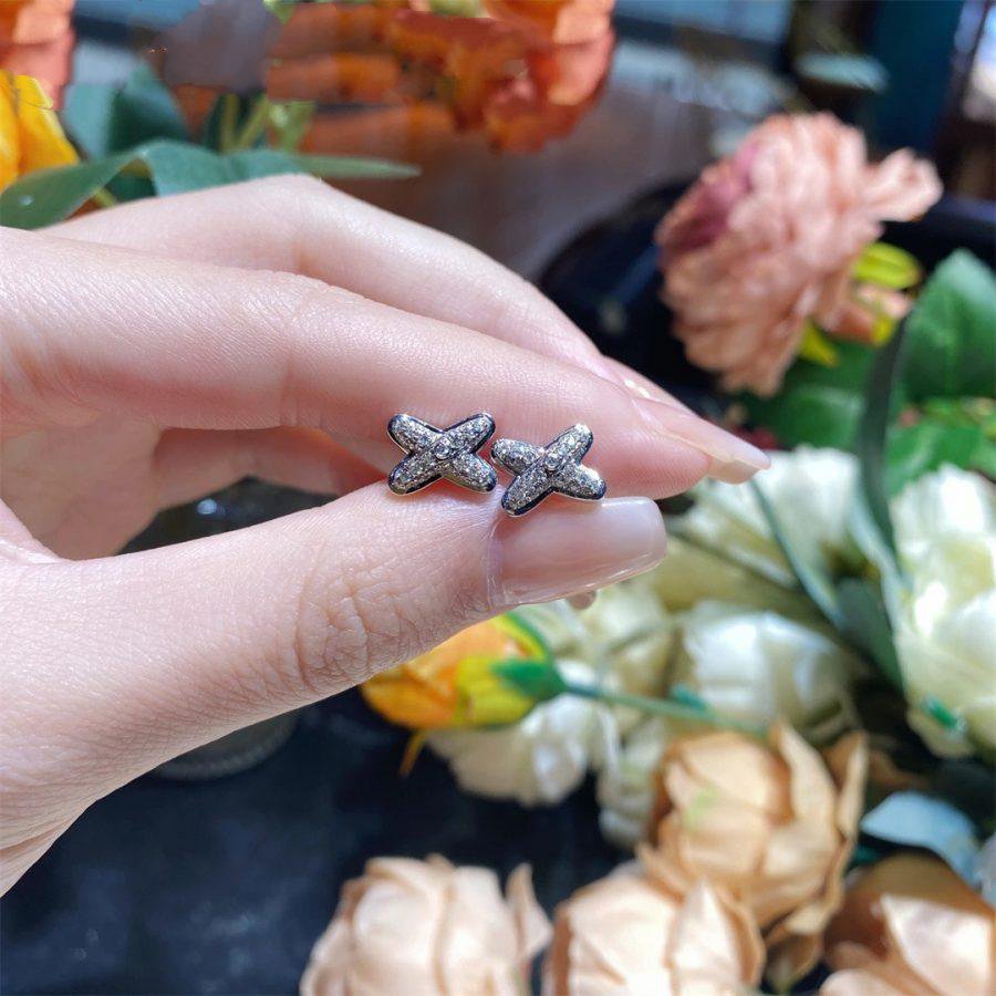 [Glimmer]JEUX DE SILVER DIAMOND EARRINGS