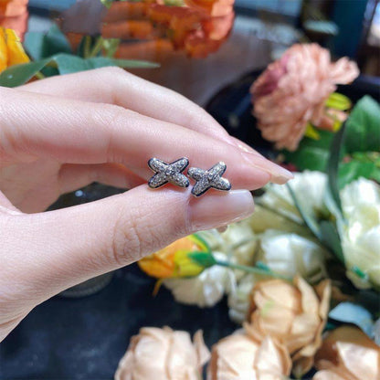 [Glimmer]JEUX DE SILVER DIAMOND EARRINGS