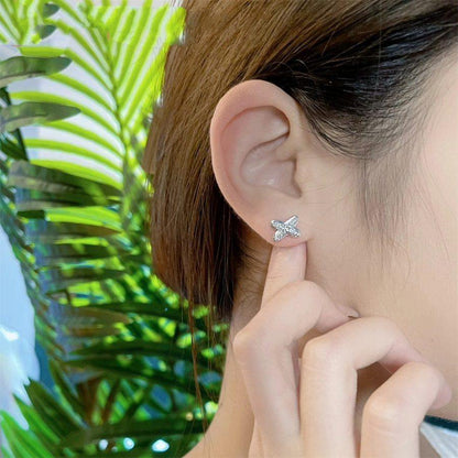 [Glimmer]JEUX DE SILVER DIAMOND EARRINGS