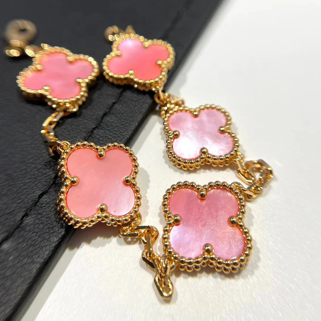 [Glimmer] CLOVER 5 MOTIFS  PINK MOP BRACELET COLLECTION