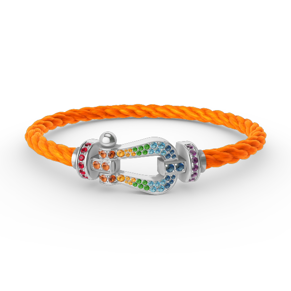[Glimmer]FORC LARGE HORSESHOE  COLORED DIAMOND BRACELET SILVER