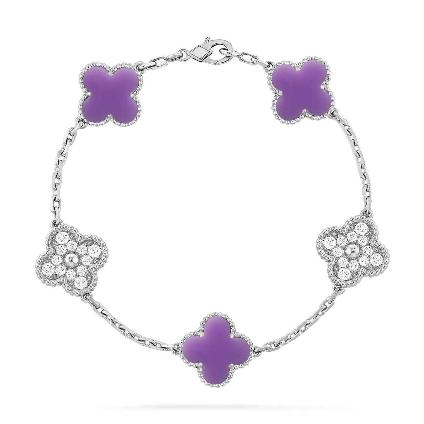 [Glimmer]CLOVER 5 MOTIF LIGHT PURPLE BRACELET COLLECTION
