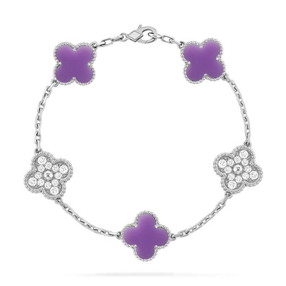 [Glimmer]CLOVER 5 MOTIF LIGHT PURPLE BRACELET COLLECTION