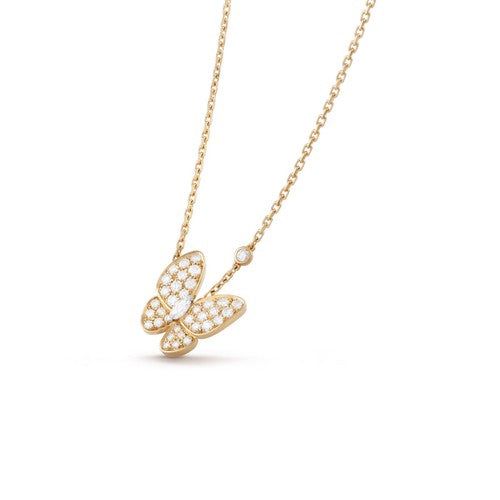 [Glimmer]BUTTERFLY DIAMOND NECKLACE