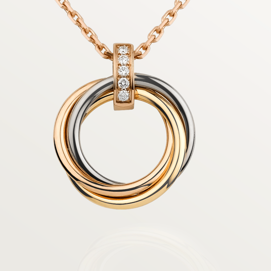 [Glimmer]TRINITY NECKLACE GOLD  DIAMONDS