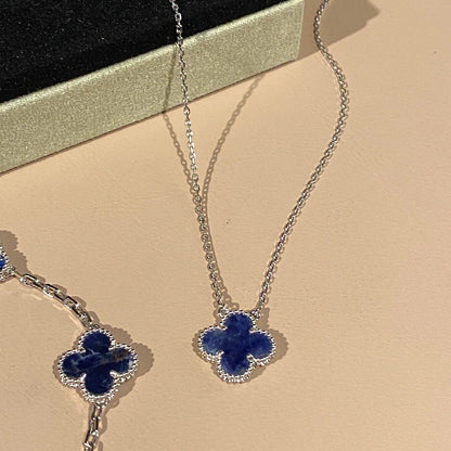 [Glimmer]CLOVER 15MM PIETERSITE NECKLACE SILVER