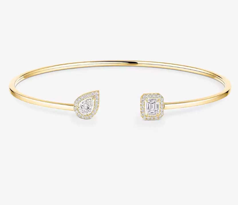[Glimmer]M Delicate Double-Diamond Bracelet