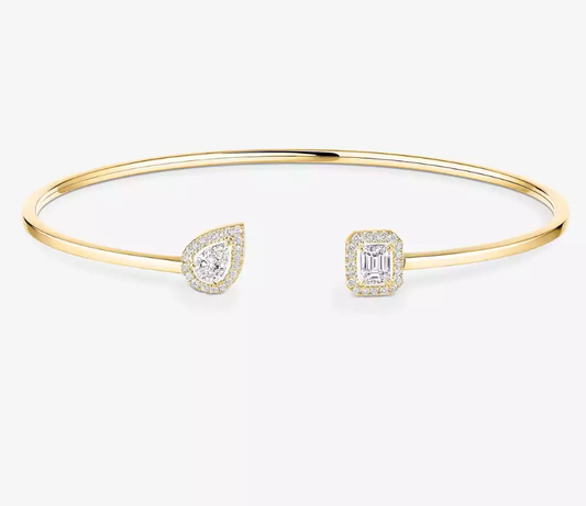 [Glimmer]M Delicate Double-Diamond Bracelet