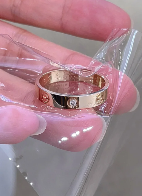 [Glimmer]LOVE RING 4MM 1 DIAMOND