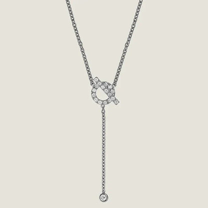 [Glimmer]FINESSE SILVER DIAMOND NECKLACE