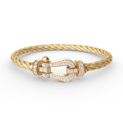 [Glimmer]FORCE LARGE HORSESHOE FULL DIAMOND BRACELET GOLD