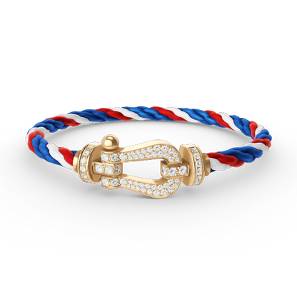 [Glimmer]FORCE LARGE HORSESHOE FULL DIAMOND BRACELET GOLD