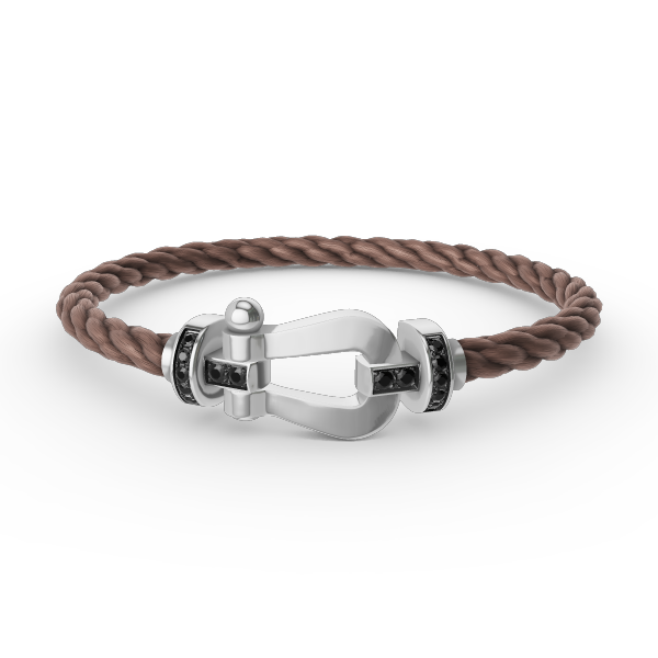 [Glimmer]FORCE LARGE HORSESHOE BLACK DIAMOND BRACELET SILVER