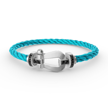 [Glimmer]FORCE LARGE HORSESHOE BLACK DIAMOND BRACELET SILVER