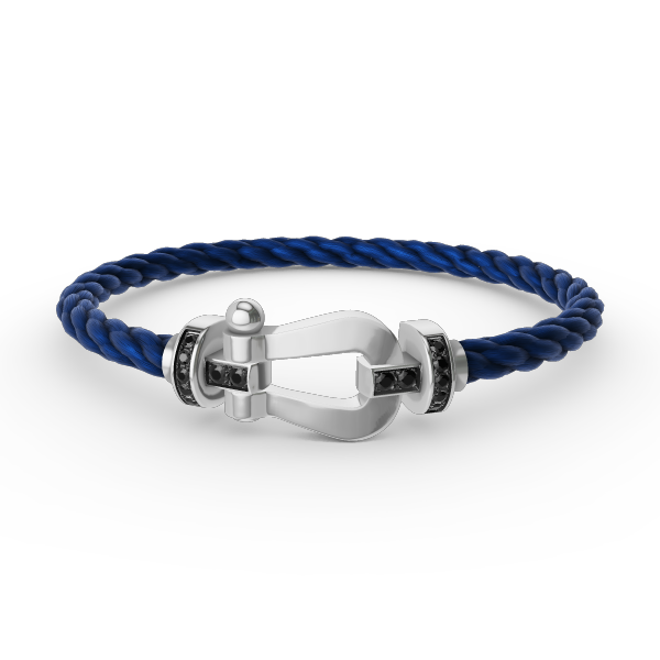 [Glimmer]FORCE LARGE HORSESHOE BLACK DIAMOND BRACELET SILVER