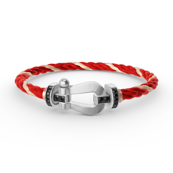 [Glimmer]FORCE LARGE HORSESHOE BLACK DIAMOND BRACELET SILVER