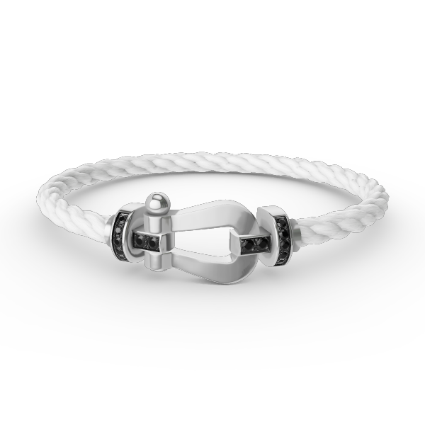 [Glimmer]FORCE LARGE HORSESHOE BLACK DIAMOND BRACELET SILVER