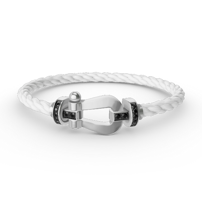 [Glimmer]FORCE LARGE HORSESHOE BLACK DIAMOND BRACELET SILVER