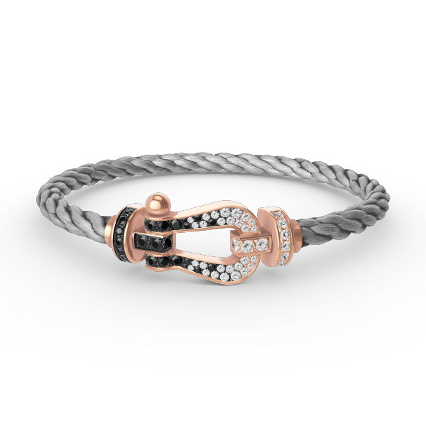 [Glimmer]FORCE LARGE HORSESHOE BLACK WHITE DIAMOND BRACELET Glimmer GOLD
