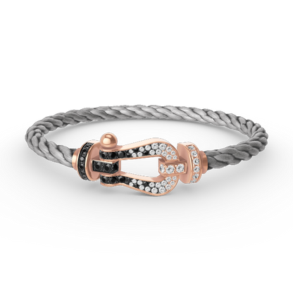 [Glimmer]FORCE LARGE HORSESHOE BLACK WHITE DIAMOND BRACELET Glimmer GOLD