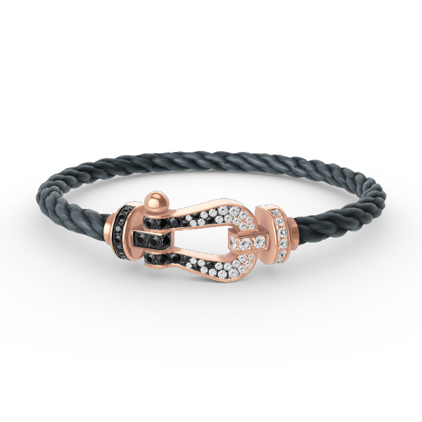 [Glimmer]FORCE LARGE HORSESHOE BLACK WHITE DIAMOND BRACELET Glimmer GOLD