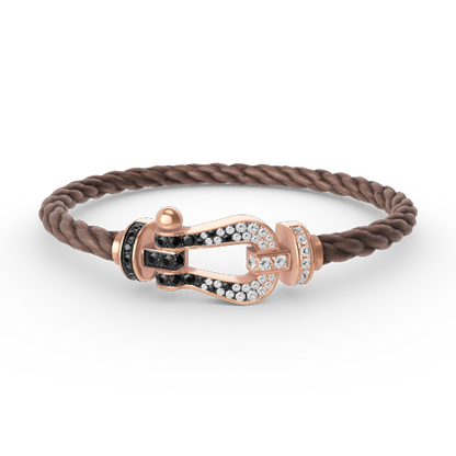 [Glimmer]FORCE LARGE HORSESHOE BLACK WHITE DIAMOND BRACELET Glimmer GOLD