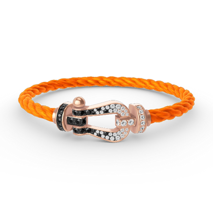 [Glimmer]FORCE LARGE HORSESHOE BLACK WHITE DIAMOND BRACELET Glimmer GOLD