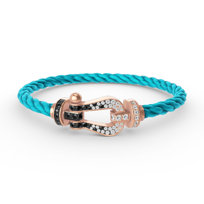 [Glimmer]FORCE LARGE HORSESHOE BLACK WHITE DIAMOND BRACELET Glimmer GOLD