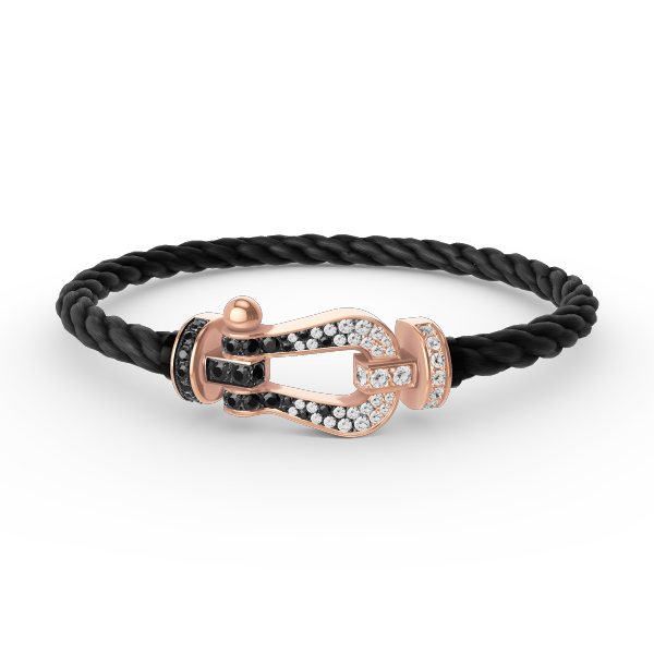 [Glimmer]FORCE LARGE HORSESHOE BLACK WHITE DIAMOND BRACELET Glimmer GOLD