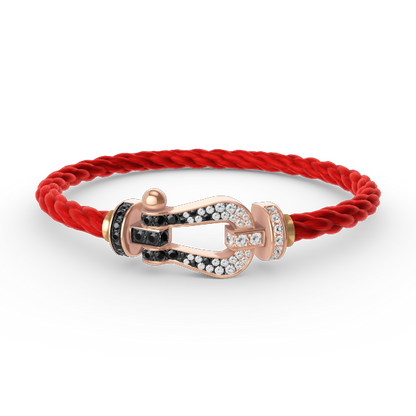 [Glimmer]FORCE LARGE HORSESHOE BLACK WHITE DIAMOND BRACELET Glimmer GOLD