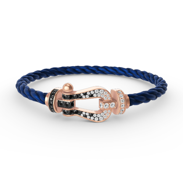 [Glimmer]FORCE LARGE HORSESHOE BLACK WHITE DIAMOND BRACELET Glimmer GOLD