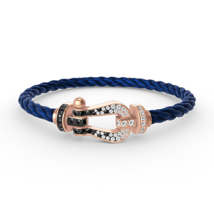 [Glimmer]FORCE LARGE HORSESHOE BLACK WHITE DIAMOND BRACELET Glimmer GOLD
