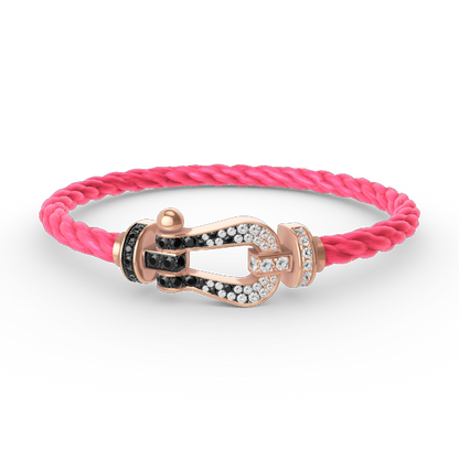 [Glimmer]FORCE LARGE HORSESHOE BLACK WHITE DIAMOND BRACELET Glimmer GOLD