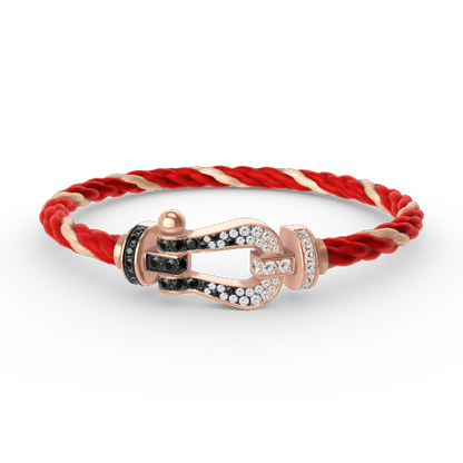 [Glimmer]FORCE LARGE HORSESHOE BLACK WHITE DIAMOND BRACELET Glimmer GOLD