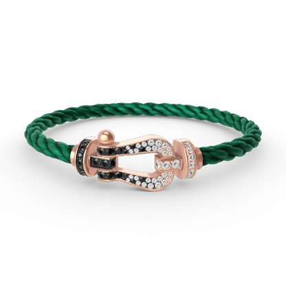 [Glimmer]FORCE LARGE HORSESHOE BLACK WHITE DIAMOND BRACELET Glimmer GOLD