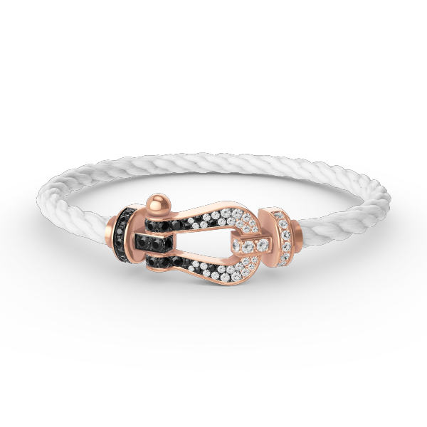[Glimmer]FORCE LARGE HORSESHOE BLACK WHITE DIAMOND BRACELET Glimmer GOLD