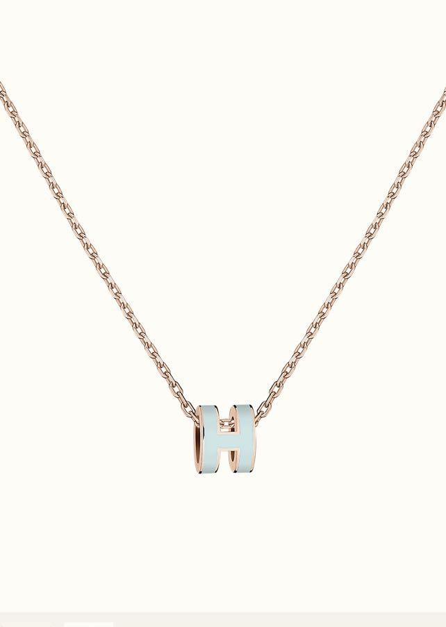 [Glimmer]POP H LIGHT BLUE NECKLACE