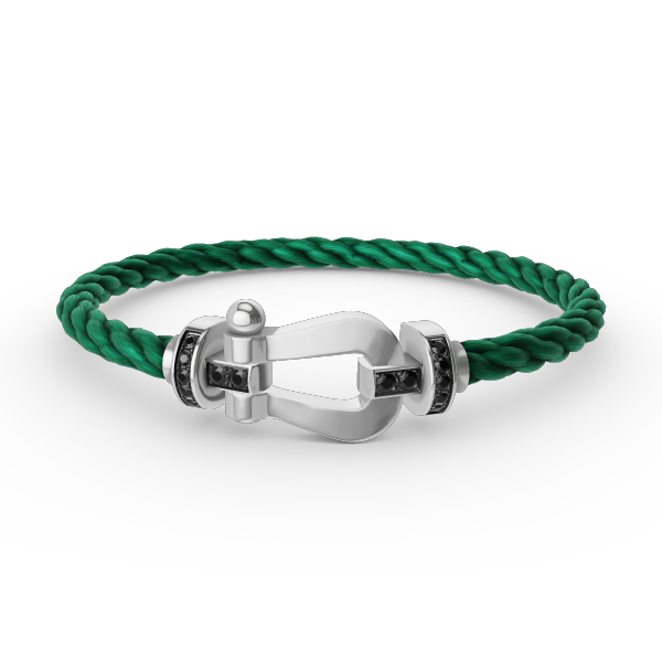 [Glimmer]FORCE LARGE HORSESHOE BLACK DIAMOND BRACELET SILVER