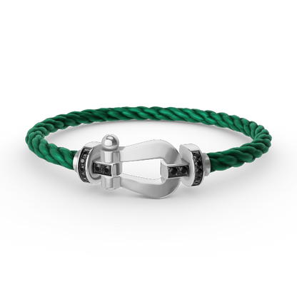 [Glimmer]FORCE LARGE HORSESHOE BLACK DIAMOND BRACELET SILVER