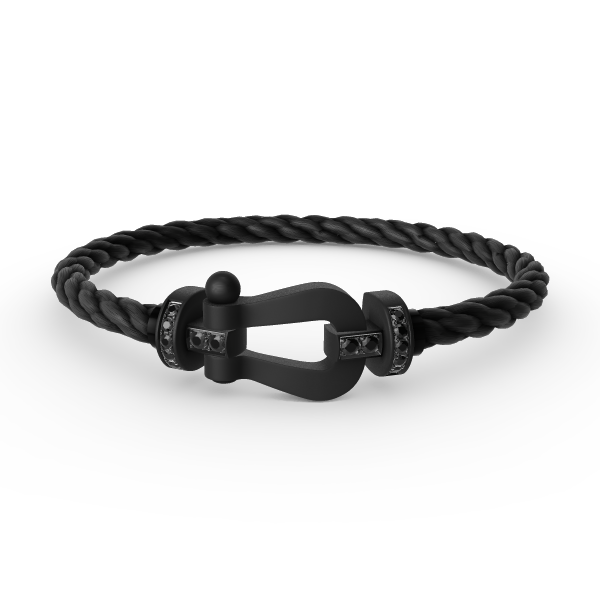 [Glimmer]FORCE LARGE SERIES HORSESHOE BLACK SAMURAI BRACELET