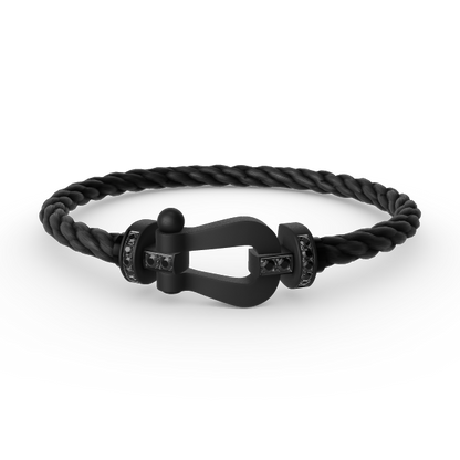 [Glimmer]FORCE LARGE SERIES HORSESHOE BLACK SAMURAI BRACELET