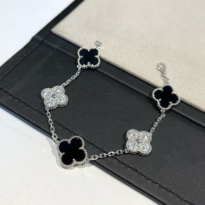 [Glimmer] CLOVER 5 MOTIF ONYXS BRACELET COLLECTION
