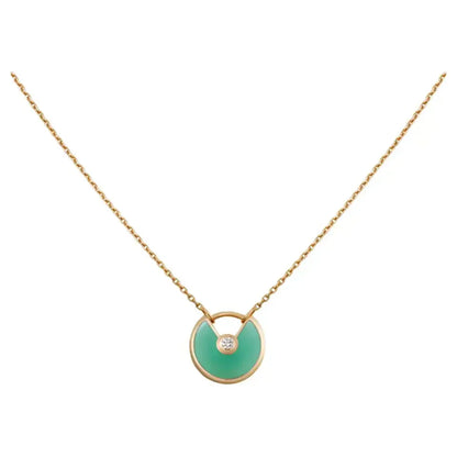 [Glimmer]AMULETTE GOLD MALACHITE NECKLACE