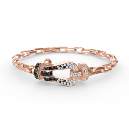 [Glimmer]FORCE LARGE HORSESHOE CLASP  METAL BRACELET