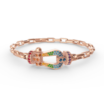 [Glimmer]FORCE LARGE HORSESHOE CLASP  METAL BRACELET