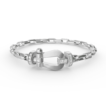 [Glimmer]FORCE LARGE HORSESHOE CLASP  METAL BRACELET