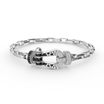 [Glimmer]FORCE LARGE HORSESHOE CLASP  METAL BRACELET
